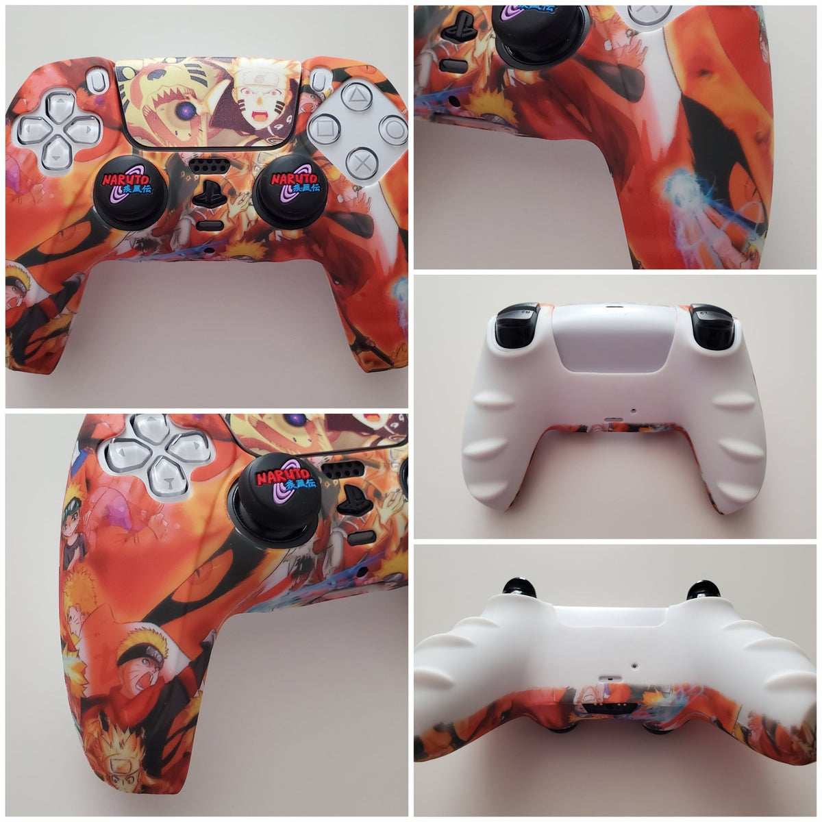 Coque de protection silicone pour manette PS5 Dualsense + 2 grips + 1 sticker | 27 modèles au choix