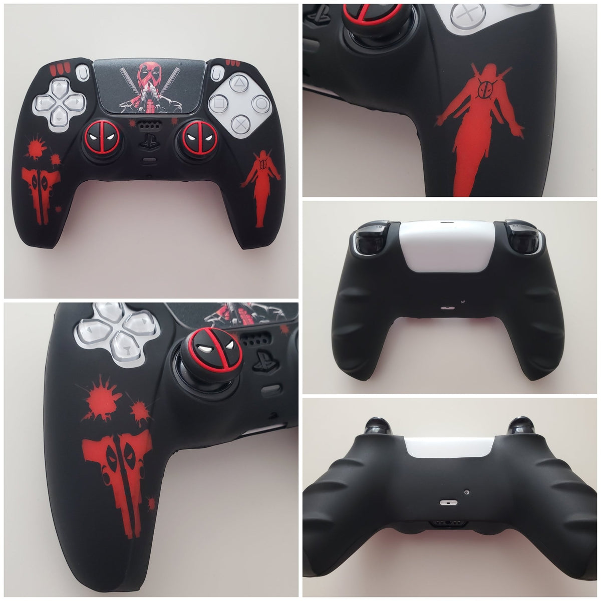 Coque de protection silicone pour manette PS5 Dualsense + 2 grips + 1 sticker | 27 modèles au choix