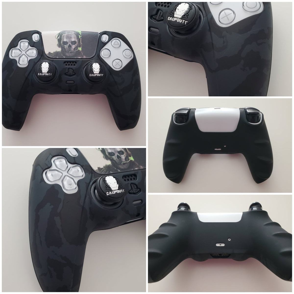 Coque de protection silicone pour manette PS5 Dualsense + 2 grips + 1 sticker | 27 modèles au choix