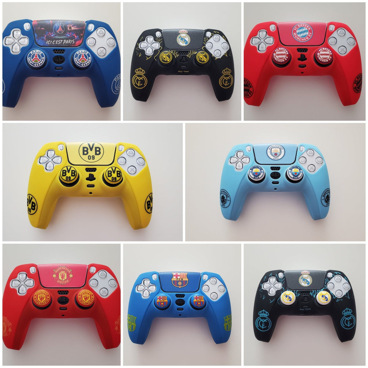 Coque de protection silicone pour manette PS5 Dualsense + 2 grips + 1 sticker | 27 modèles au choix