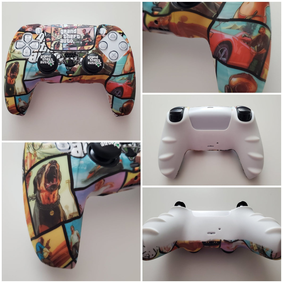 Coque de protection silicone pour manette PS5 Dualsense + 2 grips + 1 sticker | 27 modèles au choix