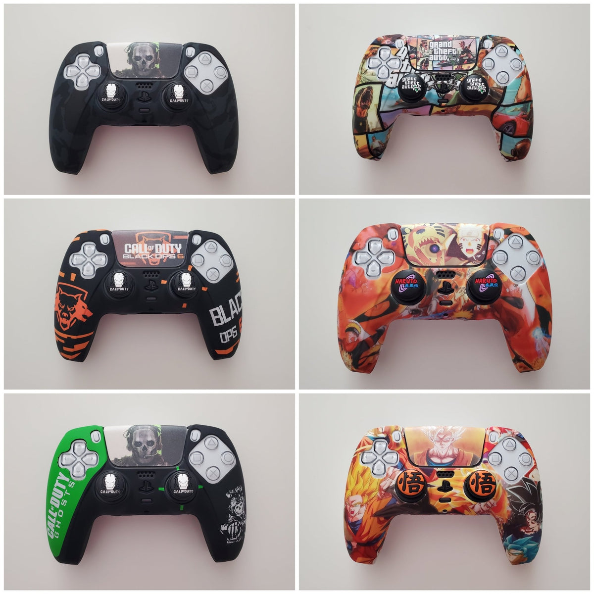 Coque de protection silicone pour manette PS5 Dualsense + 2 grips + 1 sticker | 27 modèles au choix