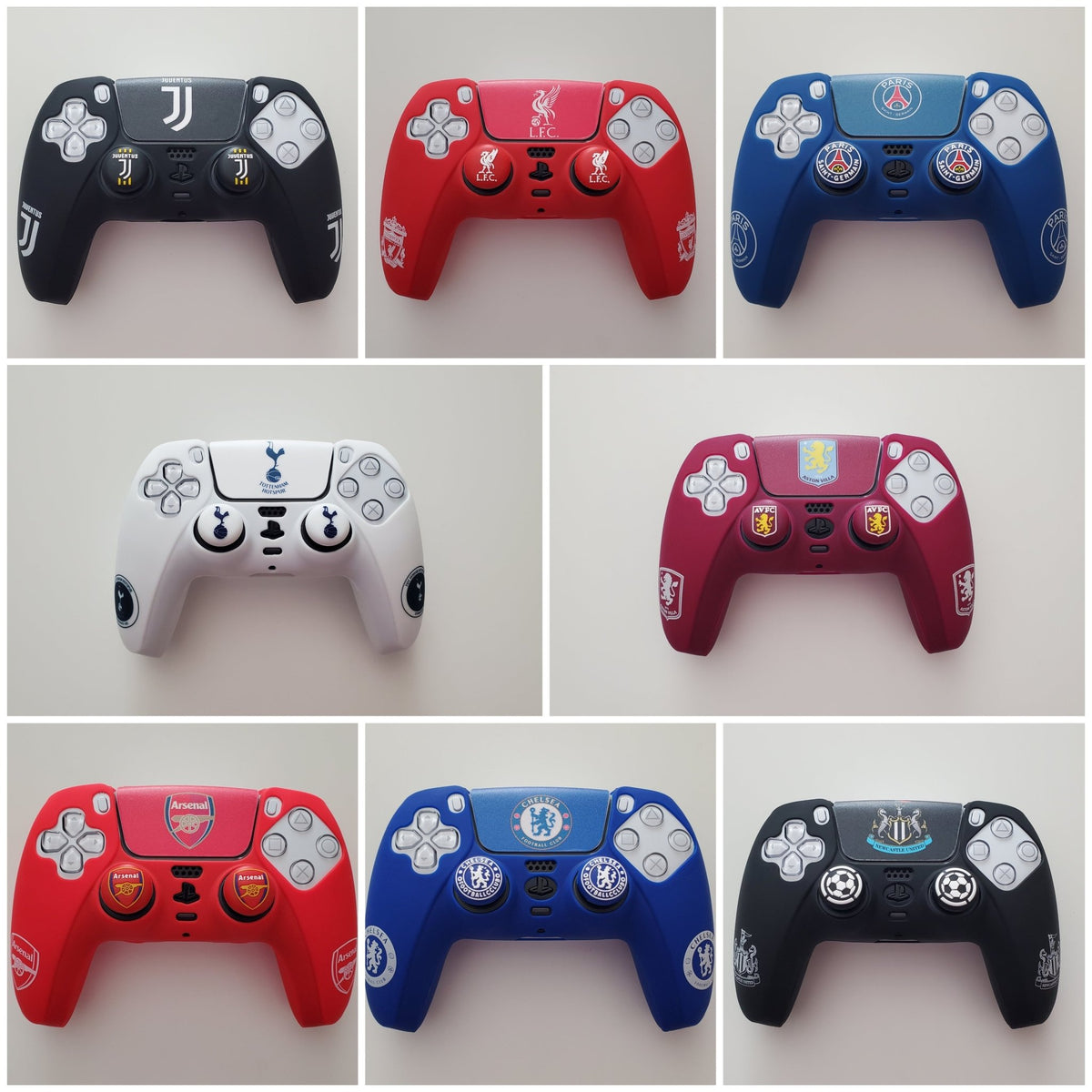 Coque de protection silicone pour manette PS5 Dualsense + 2 grips + 1 sticker | 27 modèles au choix