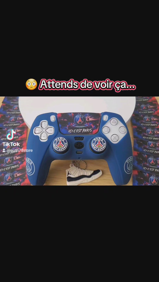 Coque de protection silicone pour manette PS5 Dualsense + 2 grips + 1 sticker | 27 modèles au choix